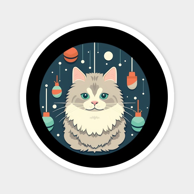 Norwegian Forest Cat Xmas Ornament, Love Cats Magnet by logiamerch